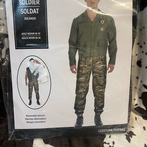 Amscan Soldier Costume with Green Jacket and Camouflage Pants